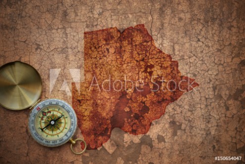 Bild på Map of botswana on a old vintage crack paper